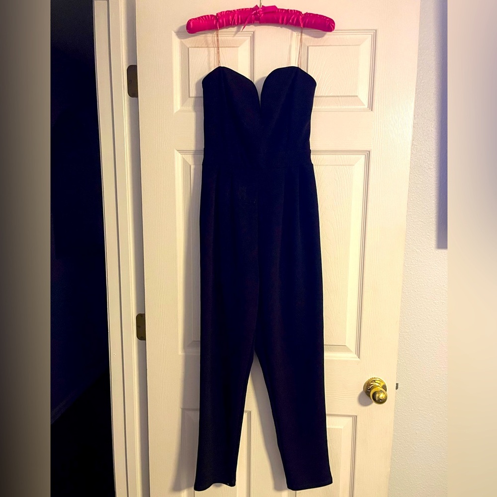 Iris Black Strapless Jumpsuit Size Medium
